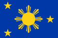 Filipínská lodní vlajka (Naval Jack)[2] Poměr stran: 2:3