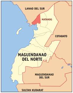 Mapa ng Maguindanao na nagpapakita sa lokasyon ng Matanog.