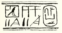 Drawing of hieroglyphs organised in columns