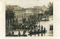 Tiszaújlak főutcája az 1933-as árvíz idején