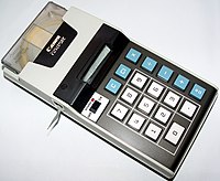 Canon Pocketronic calculator prints output using paper tape (1971).