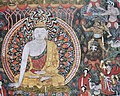 X a. freska, vaizduojanti Budą Gautamą, po Bodhio medžiu puolamą demonų