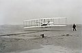 Image 14First flight of the Wright brothers' Wright Flyer on December 17, 1903, in Kitty Hawk, North Carolina; Orville piloting with Wilbur running at wingtip. (from 20th century)