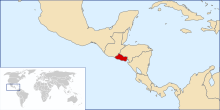 Localização de El Salvador.