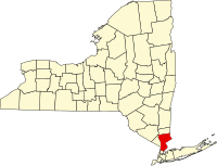 Map of Njujork highlighting Westchester County