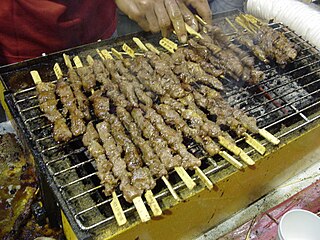 Lamb chuanr (Uyghur grilled lamb kebabs)