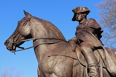 Detailed view of Washington and his horse