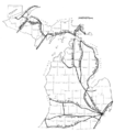 Black and white map (from Michigan State Trunkline Highway System)