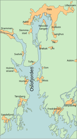 Carte de l'Oslofjord.