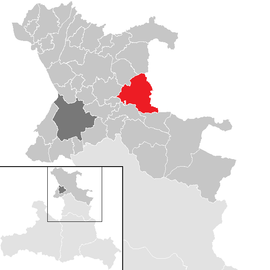 Poloha obce Thalgau v okrese Salzburg-okolie (klikacia mapa)