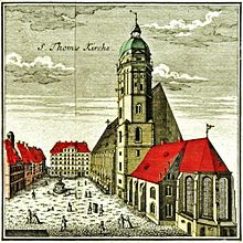 gravure : église st. thomas en 1749