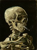 Skeletthuvud med brinnande cigarett, 1885-1886. van Gogh-museet, Amsterdam.