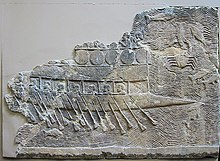 Relief depicting an Assyrian warship