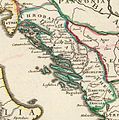 Image 42Map of Dalmatia in 1715 by Guillaume Delisle (from Albanian piracy)