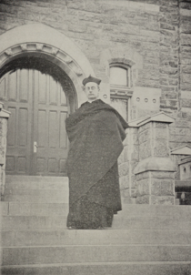 Photograph of Richards wearing a cloak