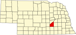 Karte von Hamilton County innerhalb von Nebraska