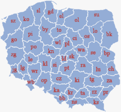 Voivodatos de Polonia en 1975.
