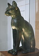 Room 4 – Ancient Egyptian bronze statue of a cat from the Late Period, c. 664–332 BC