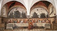 《最后的晚餐 (基蘭達奧)（英语：The_Last_Supper_(Ghirlandaio)）》是基蘭達奧於1480年作於意大利佛罗伦萨佛罗伦萨诸圣教堂