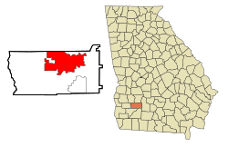Location in Dougherty County and the state of جورجیا