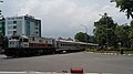 Kereta api Gaya Baru Malam Selatan tujuan Pasar Senen melintas di perlintasan Jl.Ahmad Yani, Wonokromo.