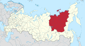 Localização da República de Sakha na Rússia.