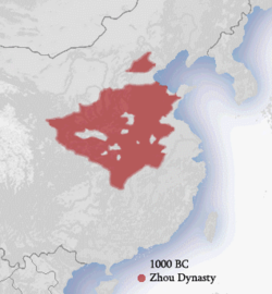 Konsentrasyon ng populasyon at hangganan ng Kanlurang Dinastyang Zhou (1050-771 BK) sa Tsina