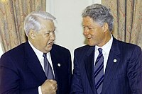 Boris Yeltsin e Bill Clinton, em 1999.