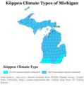 Image 39Köppen climate types of Michigan, using 1991–2020 climate normals (from Michigan)