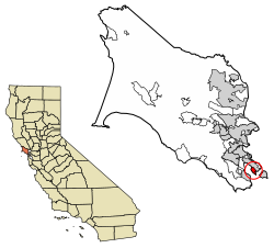 Location of Belvedere in Marin County, California.