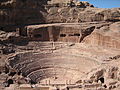 Image 8 The "Theatre" at Petra Photo: Douglas Perkins Petra is an archaeological site in Jordan, lying in a basin among the mountains which form the eastern flank of Wadi Araba, the great valley running from the Dead Sea to the Gulf of Aqaba. It is famous for having many stone structures carved into the rock. More featured pictures