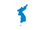 Koreaanse verenigingsvlag, soos tydens die Olimpiese Winterspele 2018 in Pyeongchang, Suid-Korea, gebruik