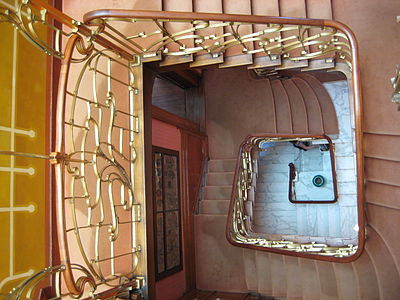 Spiral staircase in Maison and Atelier Horta by Victor Horta in Brussels (1898-1901)