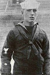 Grainy photograph of Bogart as a young sailor