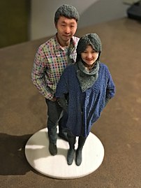 A 3D selfie in 1:20 scale printed by Shapeways using gypsum-based printing