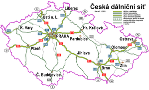 Réseau routier tchèque.
