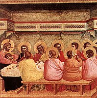 是乔托于1306年作品。(参见基督的一生 (乔托)（英语：Life of Christ (Giotto)）, 现存于德国慕尼黑老绘画陈列馆)