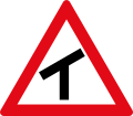 Skewed T-junction ahead