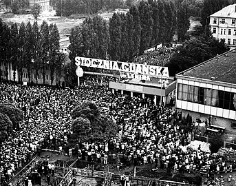 Grève de Solidarność au chantier « Lénine » de Gdańsk, août 1980