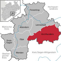 Elhelyezkedése Észak-Rajna-Vesztfália térképén