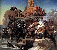 La presa de Teocalli per Cortez i les seves tropes (1848)