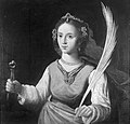 St Apollonia. Oil painting by a follower of Francisco de Zur Wellcome L0015390.jpg