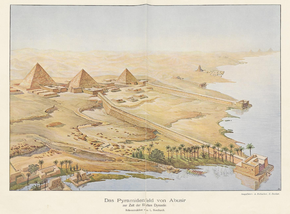 Painting of pyramids in Abusir