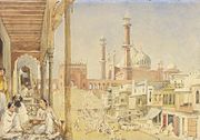 Jama Masjid, Delhi, Willam Carpenter, 1852. Watercolor.