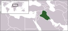 Iraq's location on a map of the Middle East and the world.