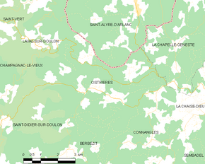 Poziția localității Cistrières