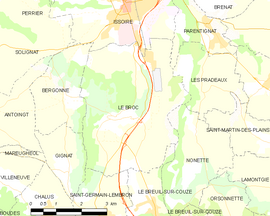 Mapa obce Le Broc