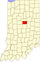 Map of Indiana highlighting Tipton County