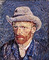『暗色のフェルト帽をかぶった自画像』1887年9月–10月、パリ。油彩、キャンバス、44.5 × 37.2 cm。ゴッホ美術館[456]F 344, JH 1353。