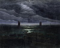 সী-শোর বাই মুনলাইট (Seashore by Moonlight বা চন্দ্রালোকে সমুদ্রতীর, ১৮৩৫–৩৬); ১৩৪ × ১৬৯ সে.মি; কুনসথ্যালা জাদুঘর, হামবুর্গ। তার সর্বশেষ "ব্ল্যাক পেইন্টিং", উইলিয়াম ভন এর বর্ণনা অনুসারে, "শিল্পীর সকল সমুদ্রতটের মধ্যে সবচেয়ে অন্ধকারতম।"